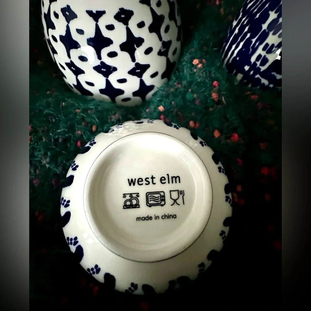 ‼️RARE‼️🎸West Elm🎸🔥NWOT🔥INDIGO TIE-DYE Nesting Bowl Set(3)